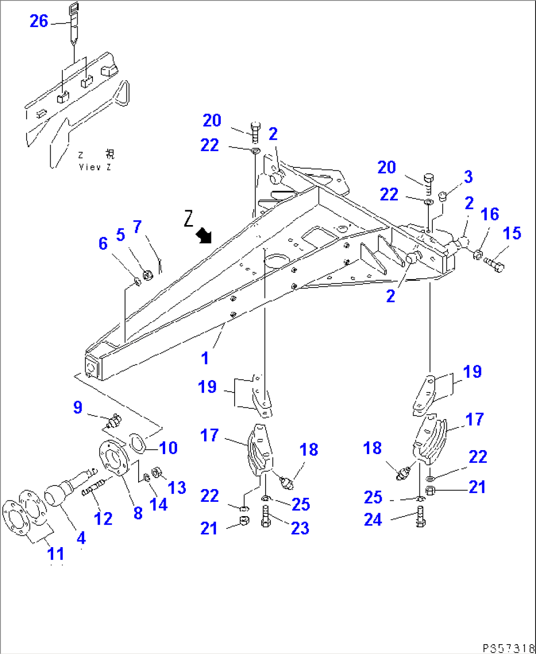 DRAWBAR (DOUBLE BLADE SPEC.)(#12001-)