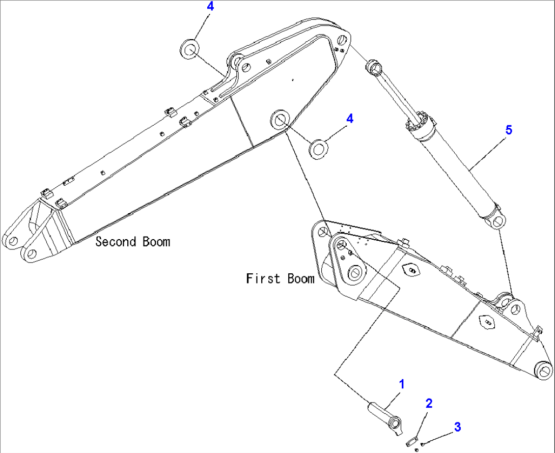 2-PIECE BOOM (CONNECT PIN¤ FOR 1ST AND 2ND BOOM)