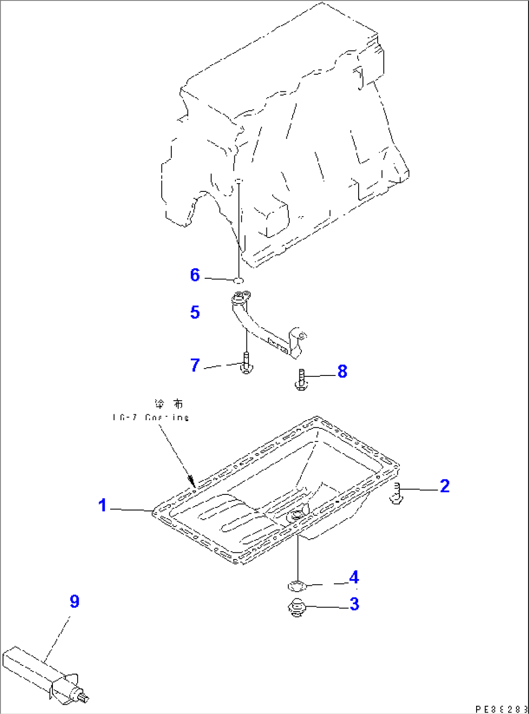 OIL PAN AND SUCTION TUBE(#131803-168762)