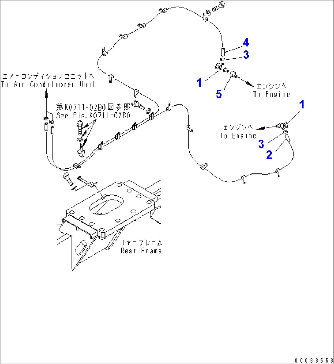 ENGINE (HEATER PIPING)(#60002-)