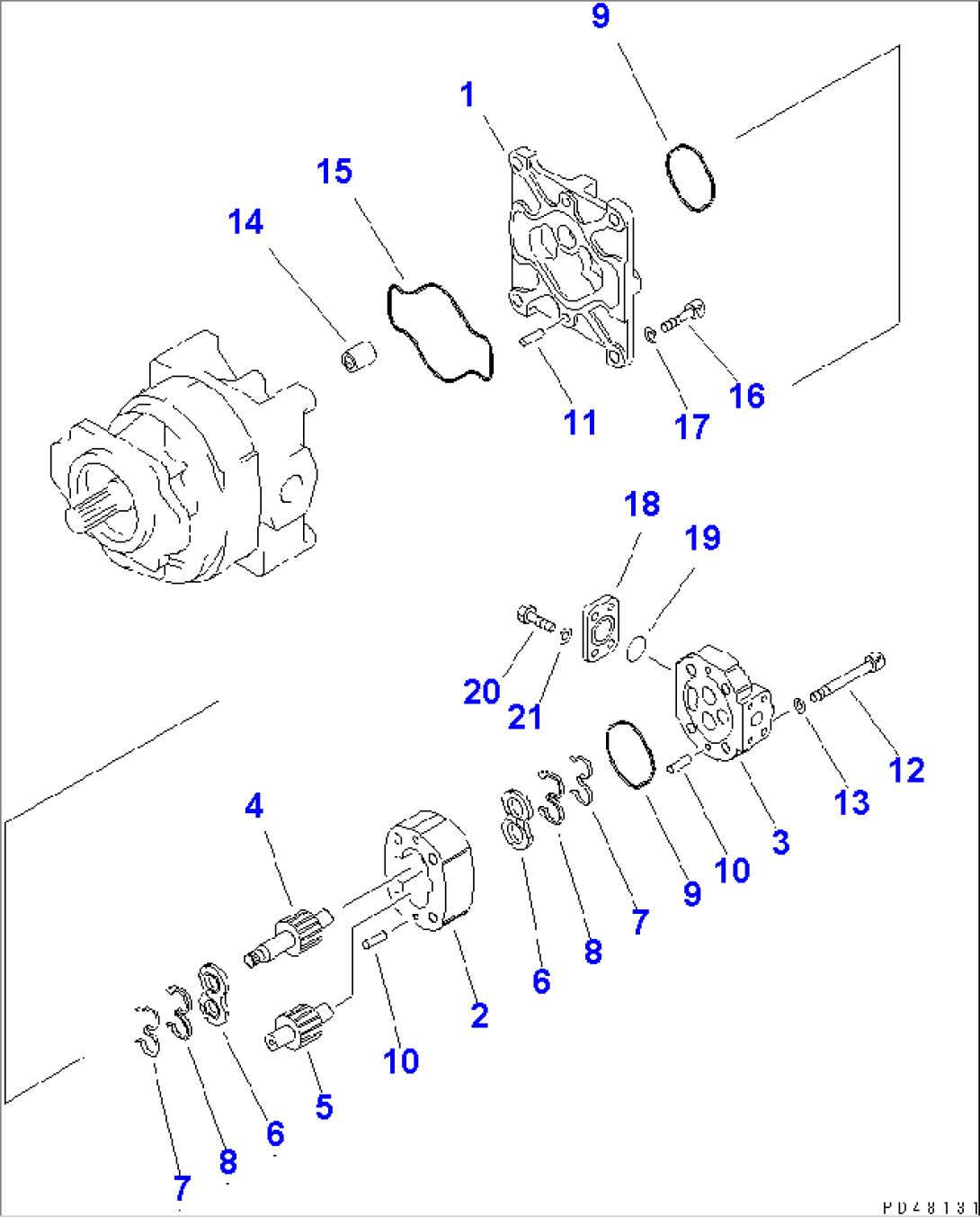 HYDRAULIC PUMP (WORK EQUIPMENT AND P.P.C.) (2/2)