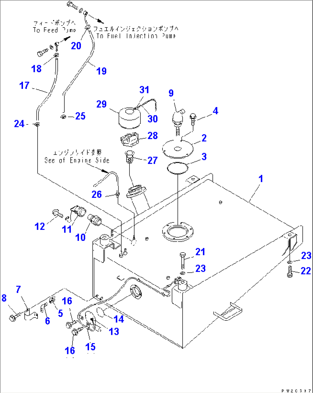 FUEL TANK (TANK AND PIPING) (WITH FUEL QUICK CHARGE) (EXCEPT JAPAN)(#50001-52000)