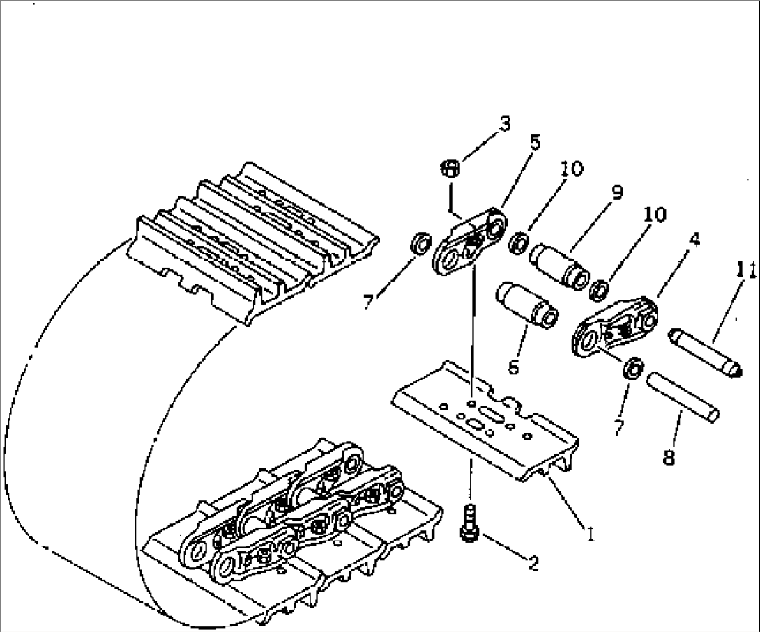 TRACK SHOE (MASTER PIN TYPE) (SEMI-DOUBLE GROUSER WITH HOLE)