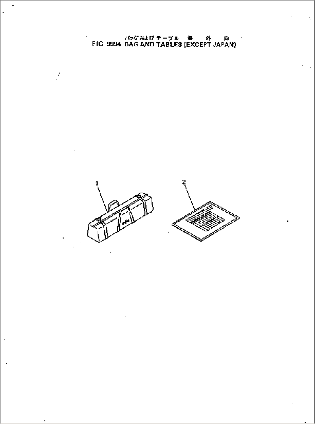 BAG AND TABLES (EXCEPT JAPAN)