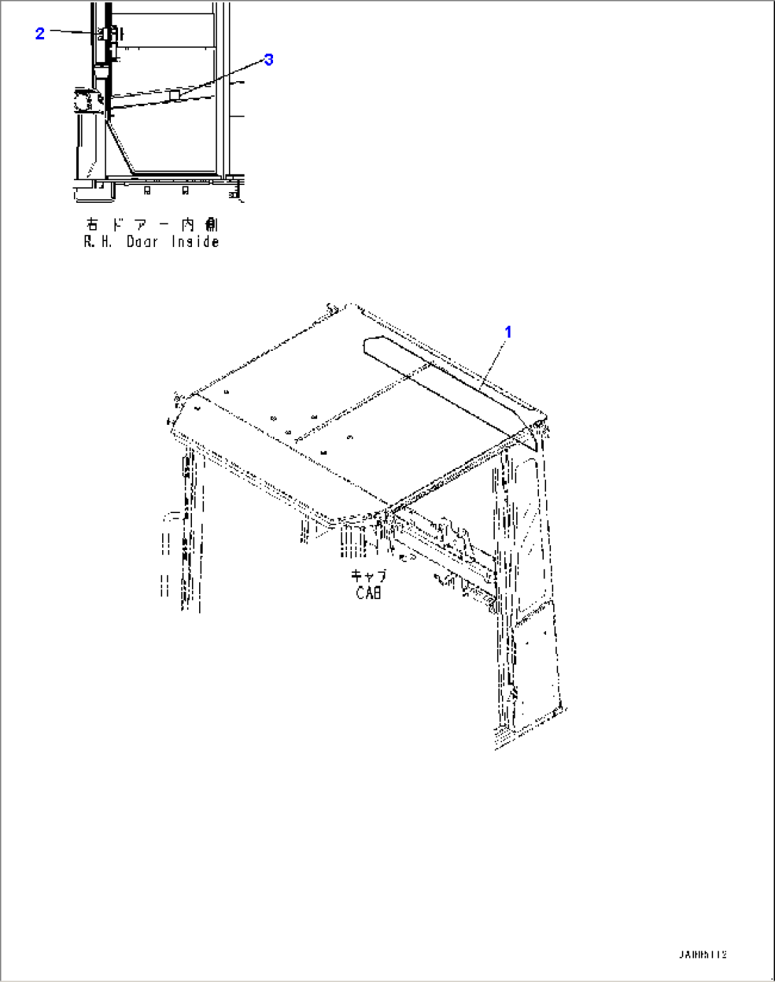 ROPS Cab and Floor Frame Group, Mark and Plate (#75234-)