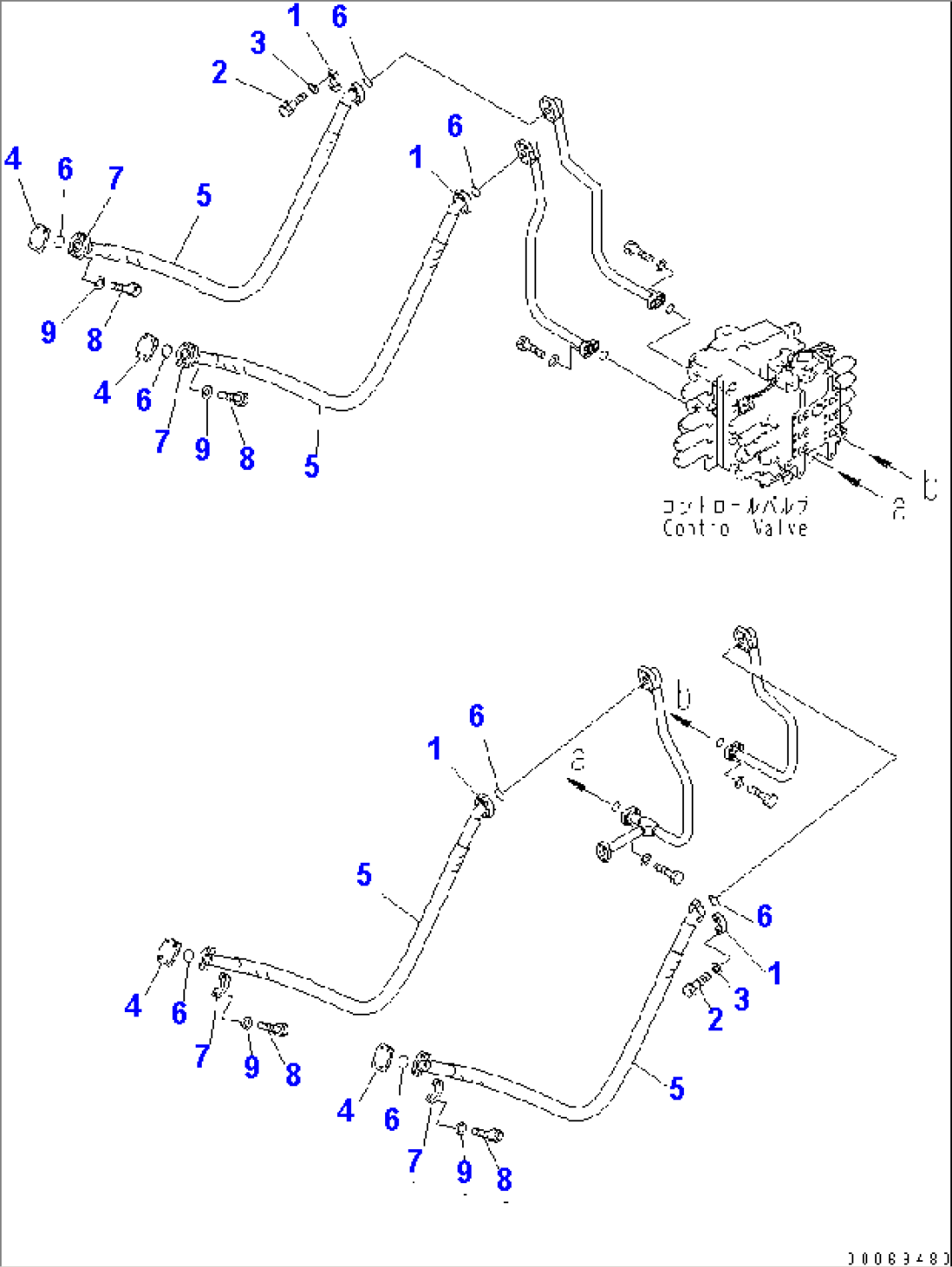 ARM AND BUCKET PIPING (VALVE PIPING) (FOR LOADER) (2/2)