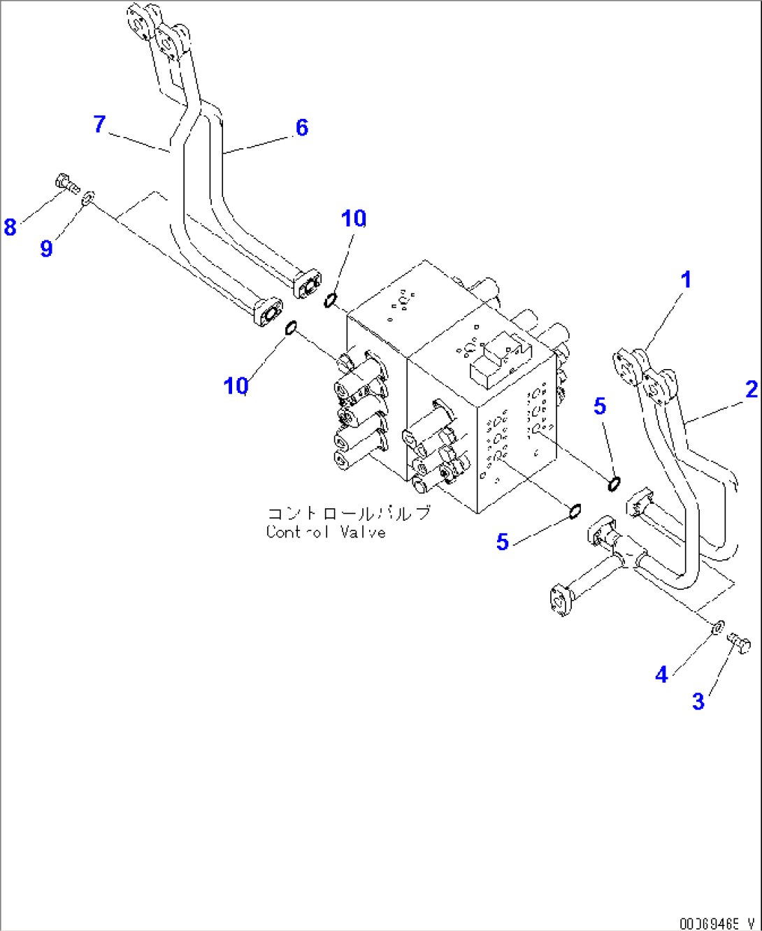 ARM AND BUCKET PIPING (VALVE PIPING) (1/2)