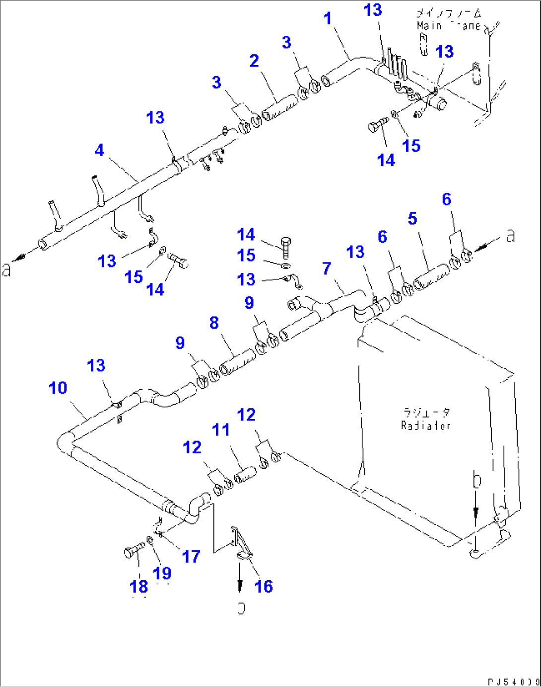 HYDRAULIC PIPING (OIL COOLER LINE) (1/2)(#11045-11086)