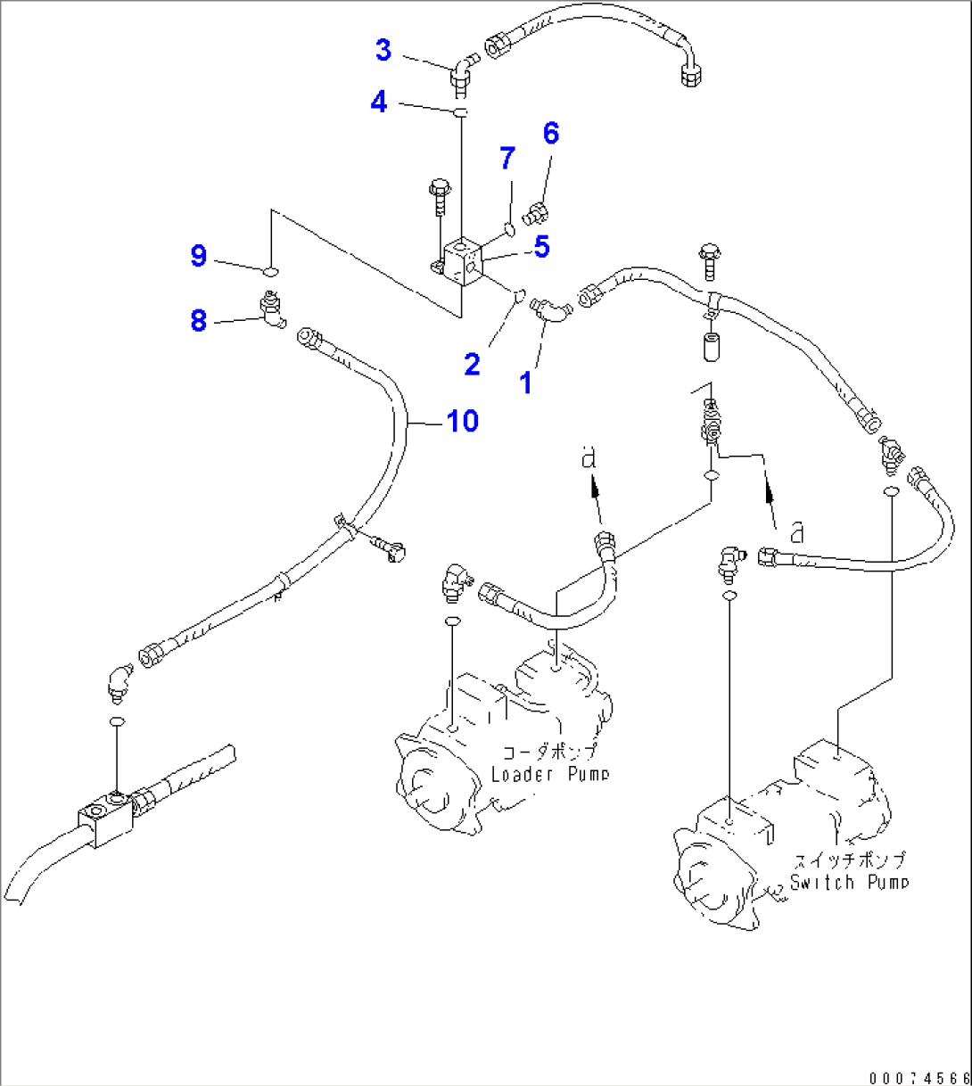 HYDRAULIC PIPING (DRAIN LINE) (ACTIVE WORKING)(#51075-)