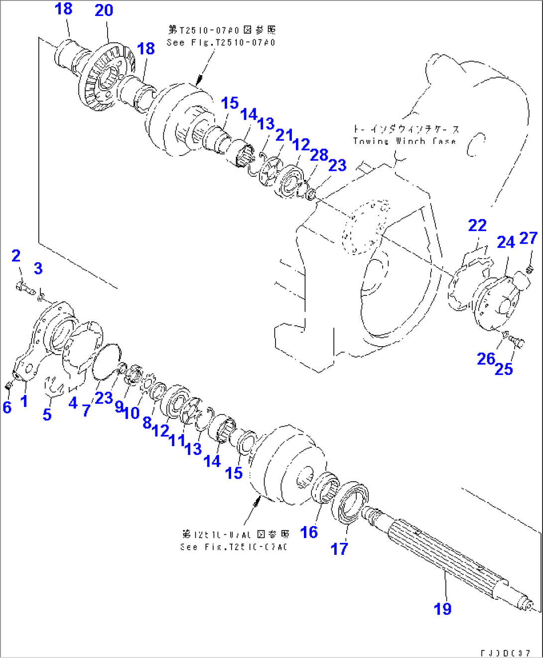 TOWING WINCH (GEAR SHAFT¤ CLUTCH)