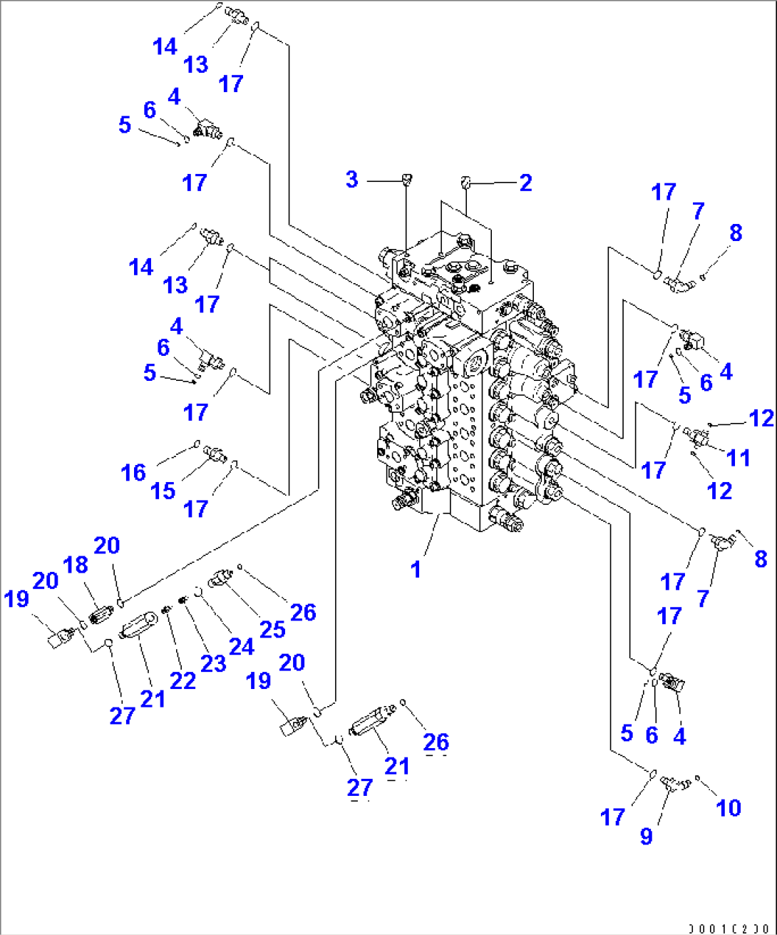 CONTROL VALVE (CONNECTING PARTS) (1/2) (-40ßC SPEC.)
