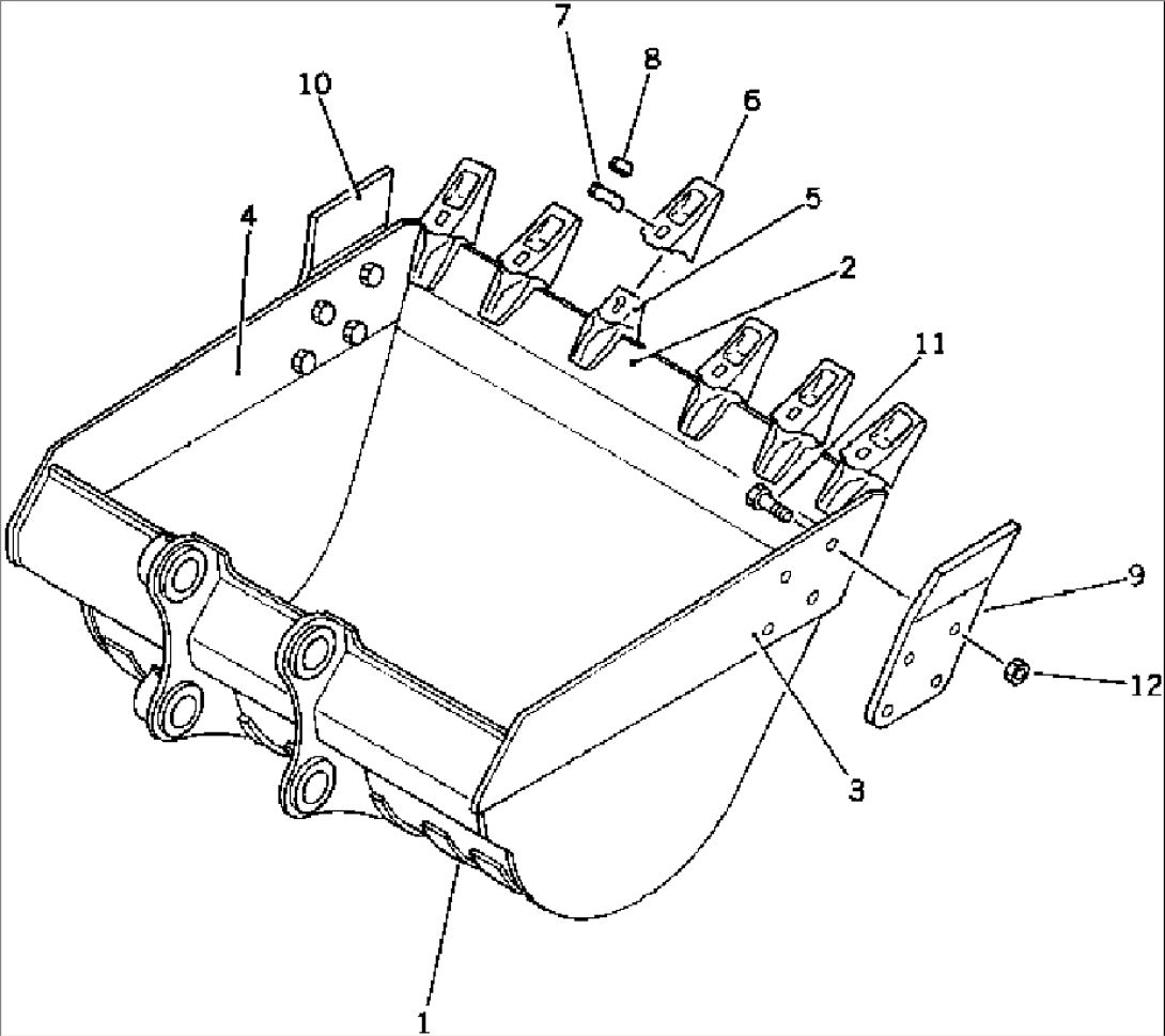 BUCKET¤ 0.9M3¤ WIDTH 1330MM (WITH SIDE CUTTER)(#10035-)