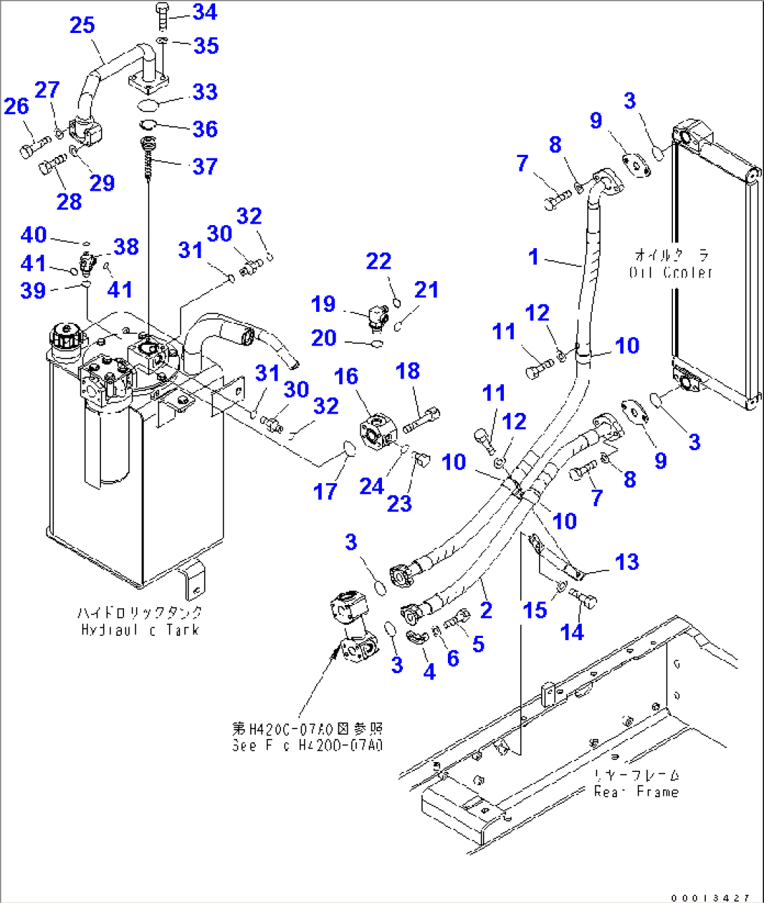 HYDRAULIC PIPING (RETURN LINE) (OIL COOLER)