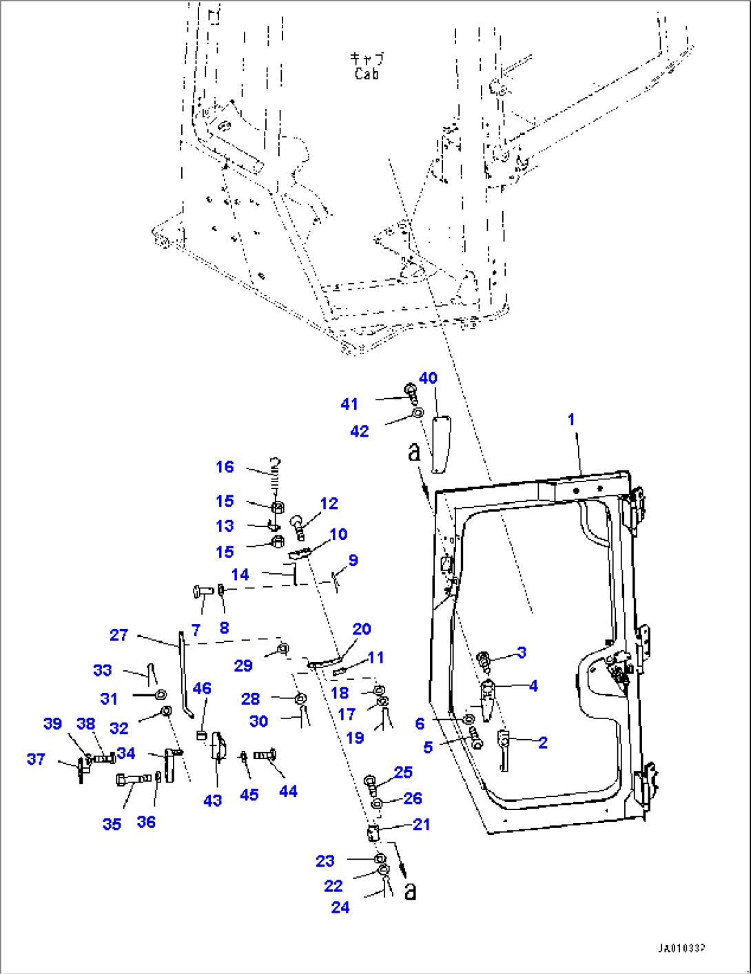 Cab, Door and Latch, L.H. (#85001-)