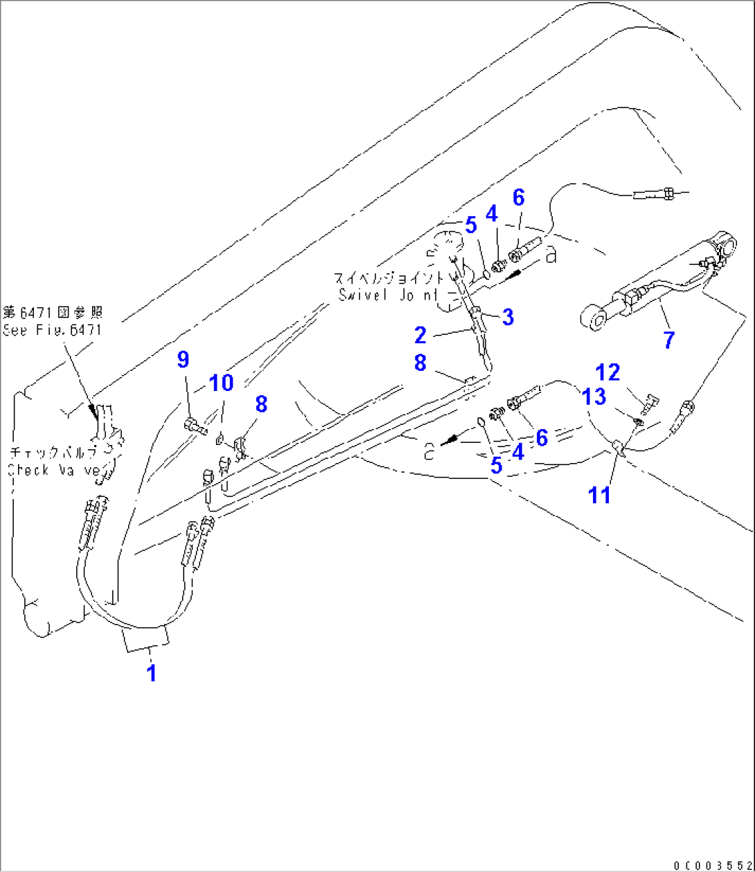 HYDRAULIC PIPING (POWER TILT CYLINDER LINE) (2/2)(#2049-)