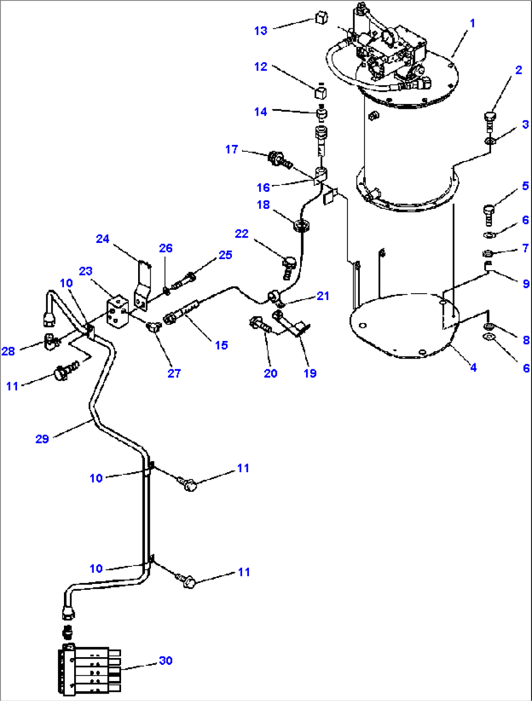 J4710-08A1 AUTO GREASE GREASE PUMP AND REAR FRAME INJECTOR LINE