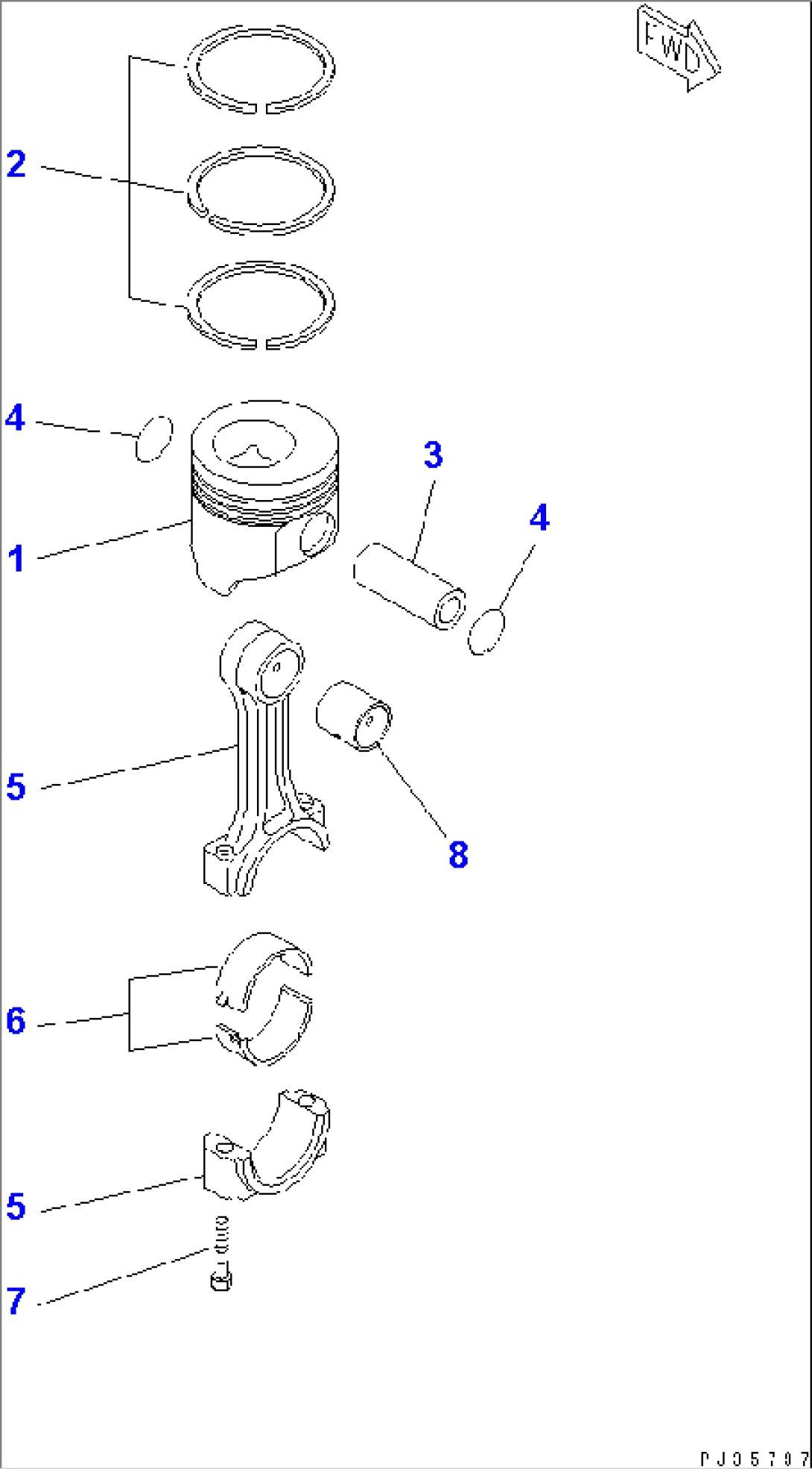 PISTON AND CONNECTING ROD