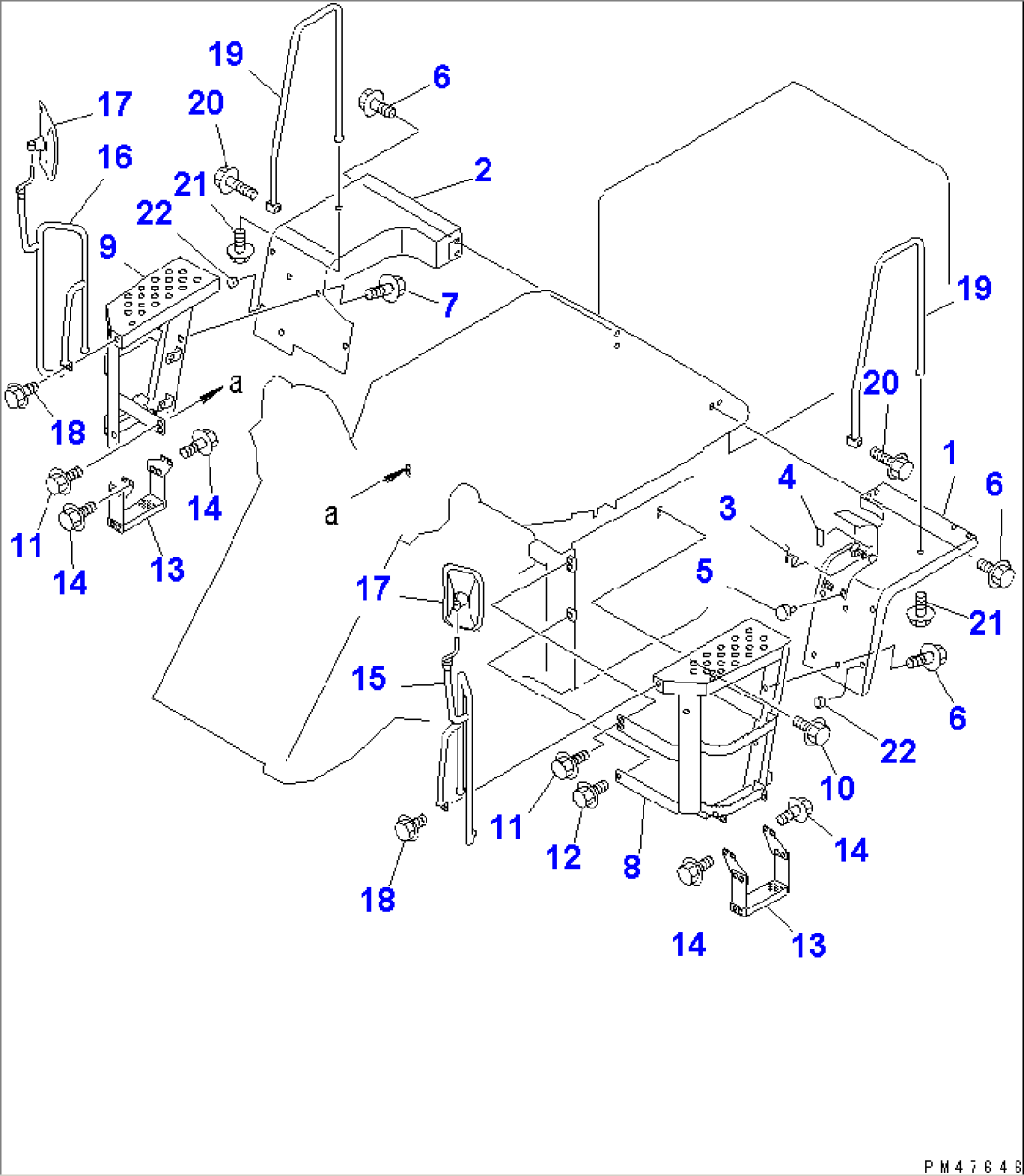 REAR FENDER AND LADDER (WITH CANOPY)(#60001-)