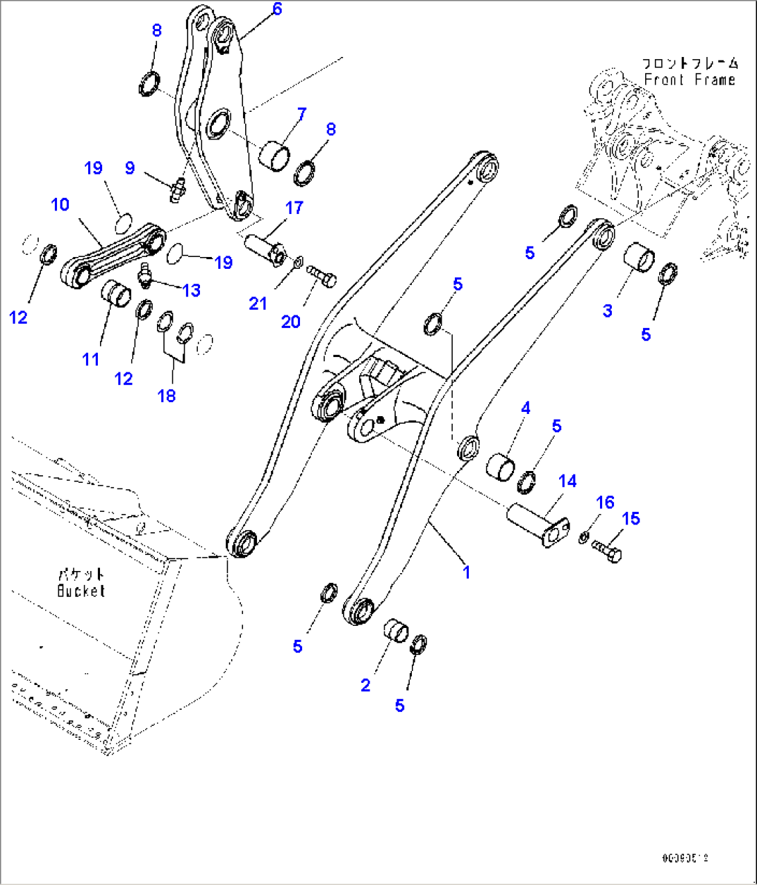 Lift Arm and Bell Crank, Boom, Bell Crank and Link (#90216-)