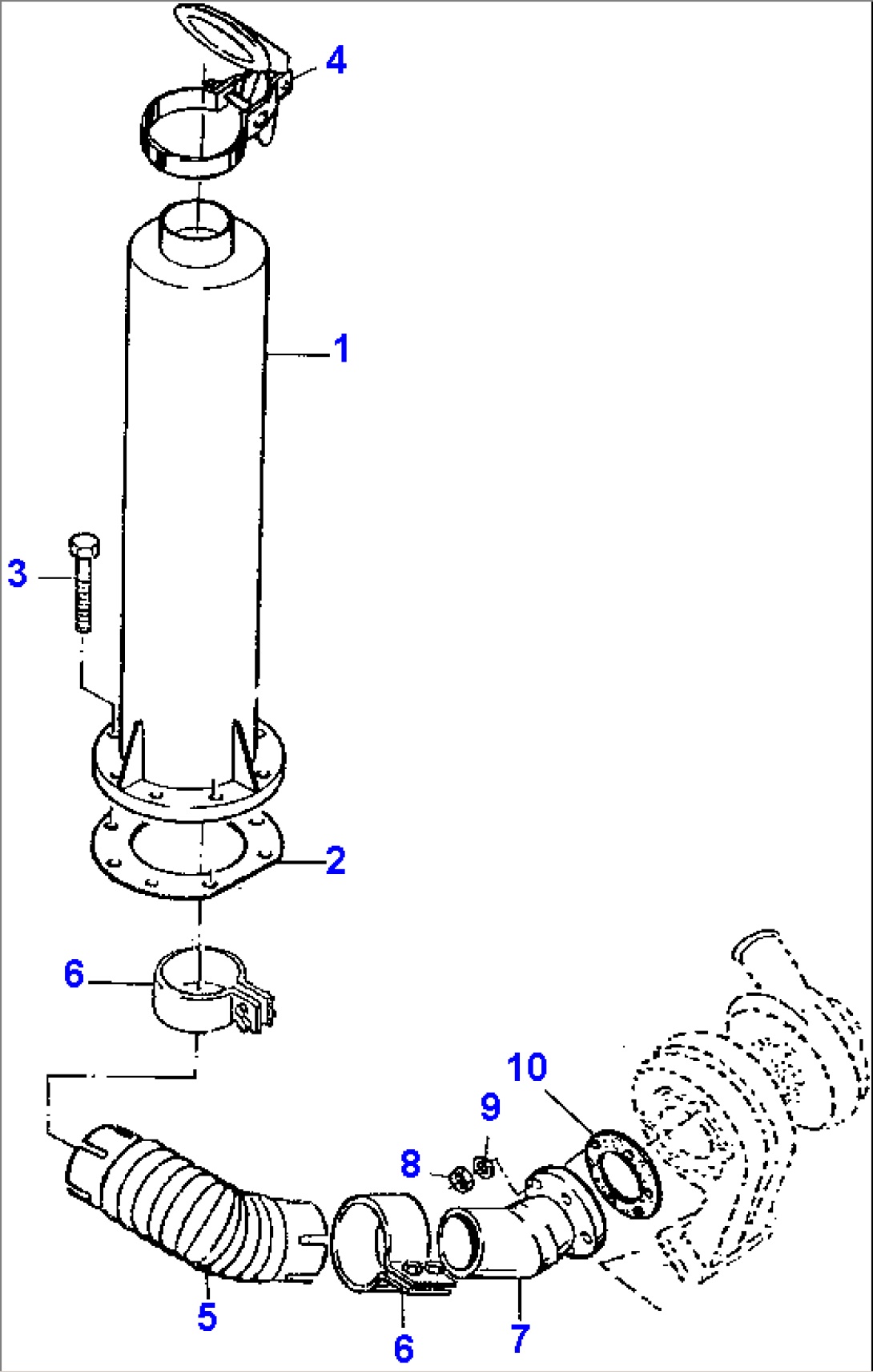 EXHAUST SYSTEM, STANDARD, EXECUTION I