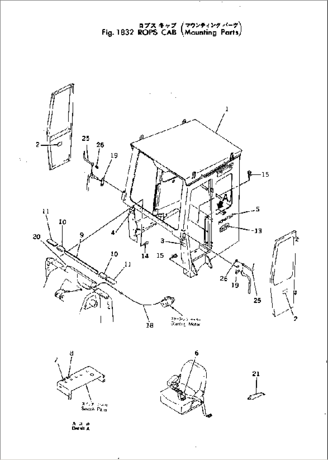 ROPS CAB (MOUNTING PARTS)(#3081-)