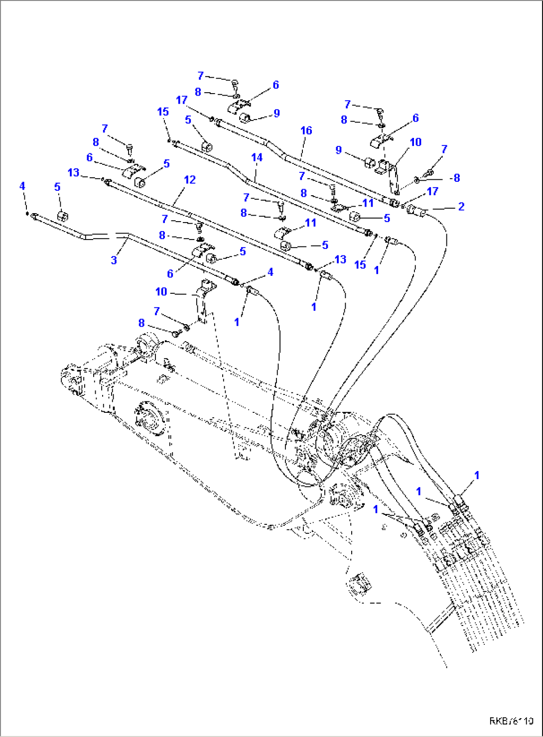 2-PIECE BOOM, FOR MACHINE WITH 2-ADDITIONAL ACTUATOR CIRCUIT AND BOOM HOLDING VALVE AND QUICK COUPLER, CIRCUIT (2/2)