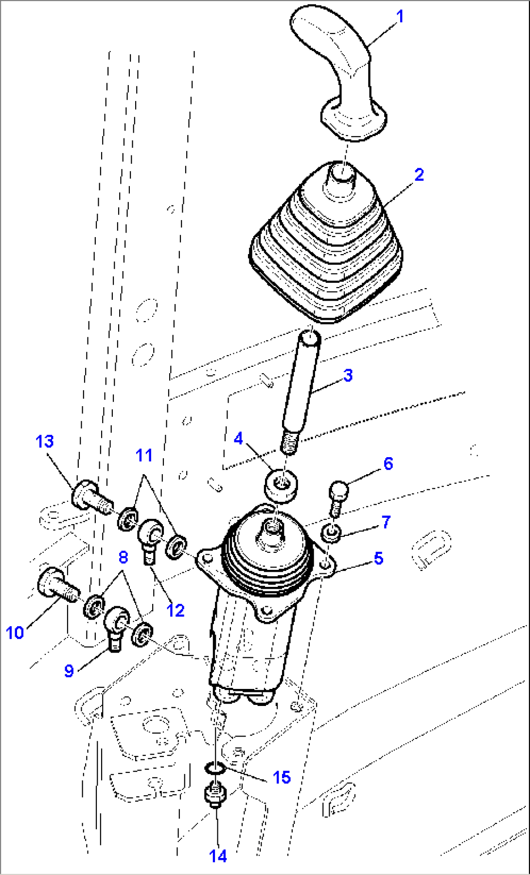 SHOVEL CONTROL LEVER (FLOAT + RETURN TO DIG)