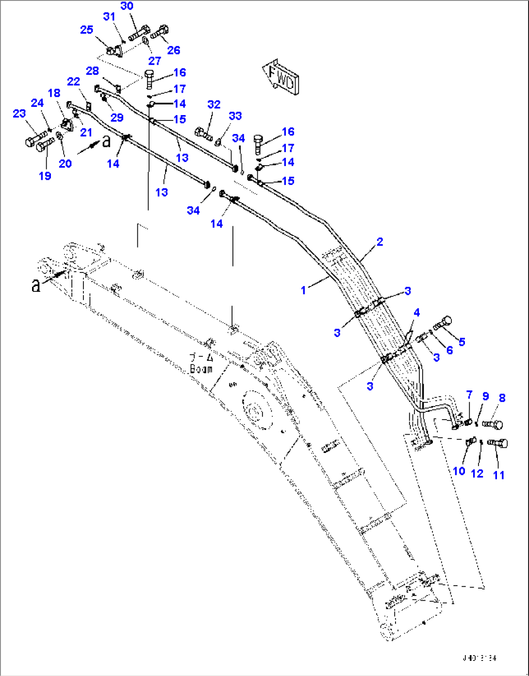 Boom, Bucket Cylinder Piping (#80001-)