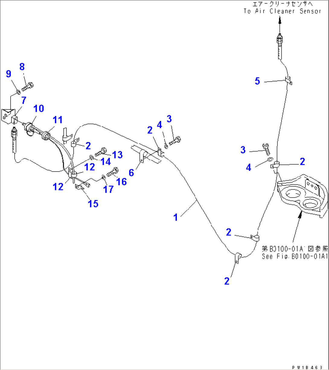 ENGINE MOUNTING (AIR CLEANER SENSOR)(#11001-)