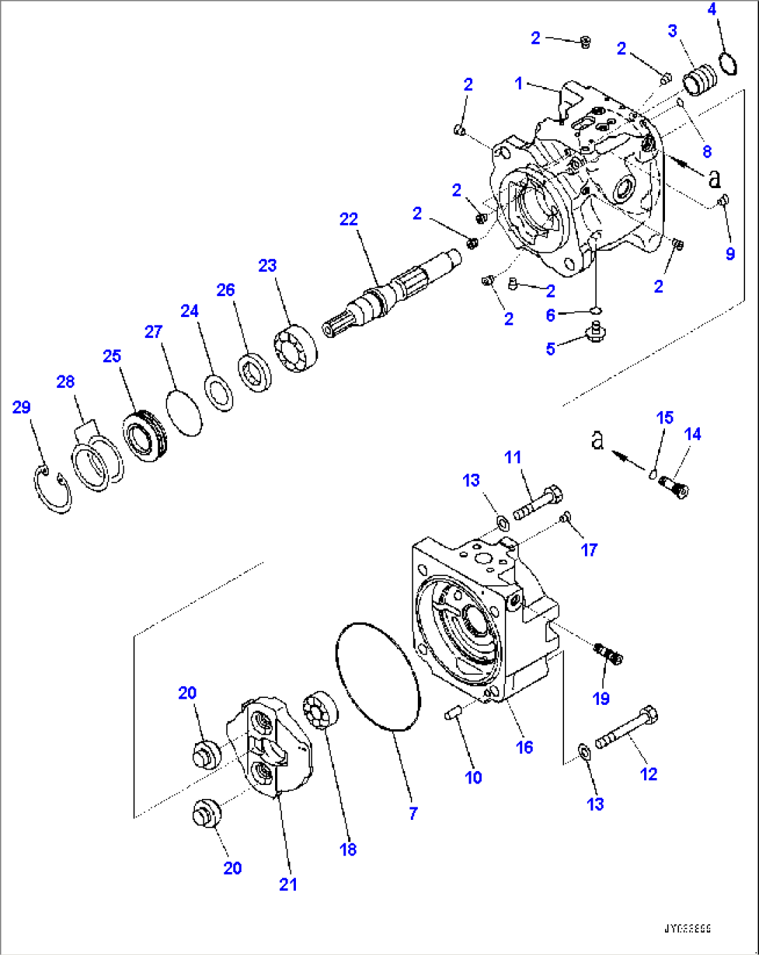 Torque Converter and Transmission, Steering and Hoist Pump (5/9) (#30001-)