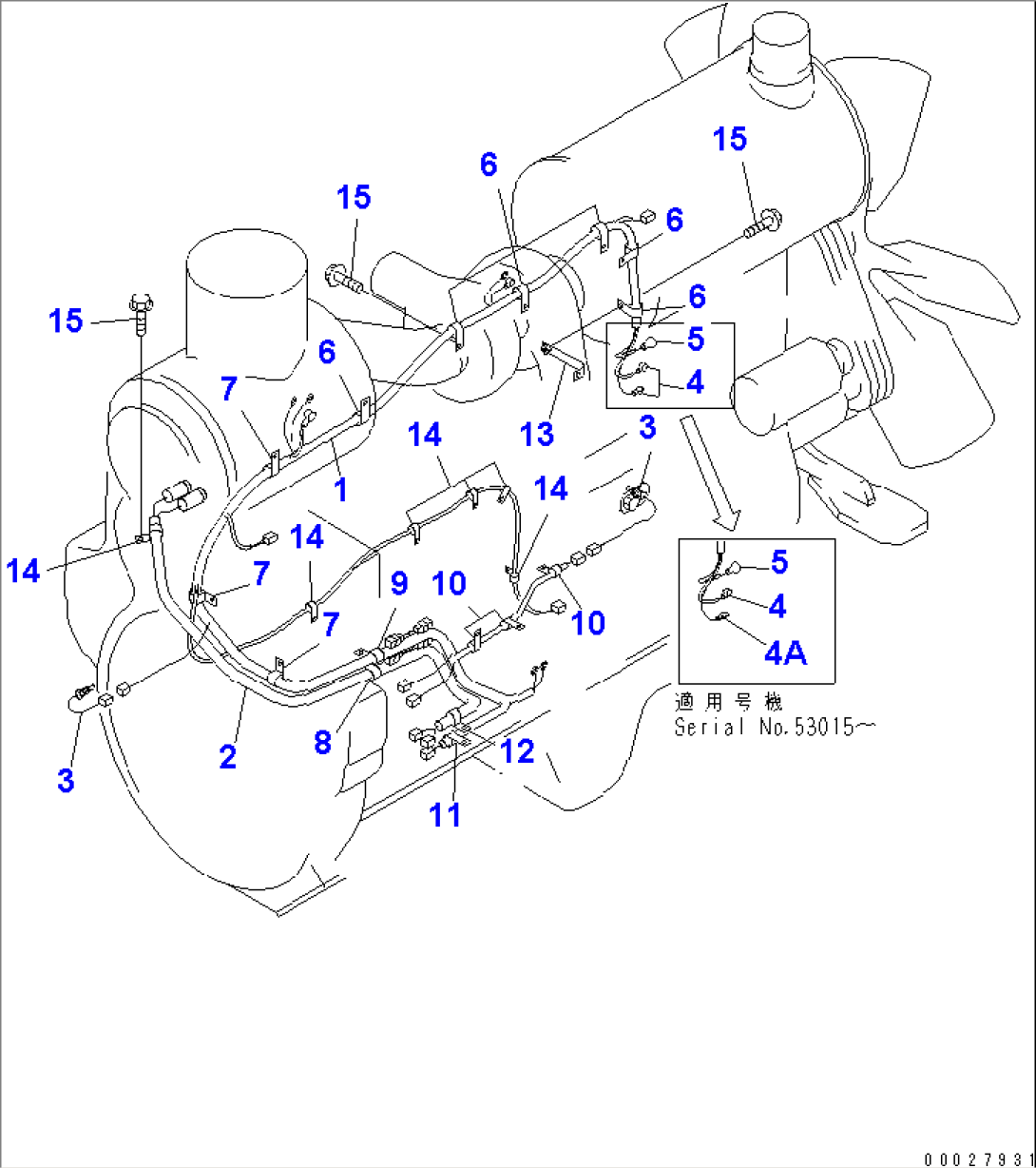 REAR HARNESS (ENGINE LINE)(#52001-)