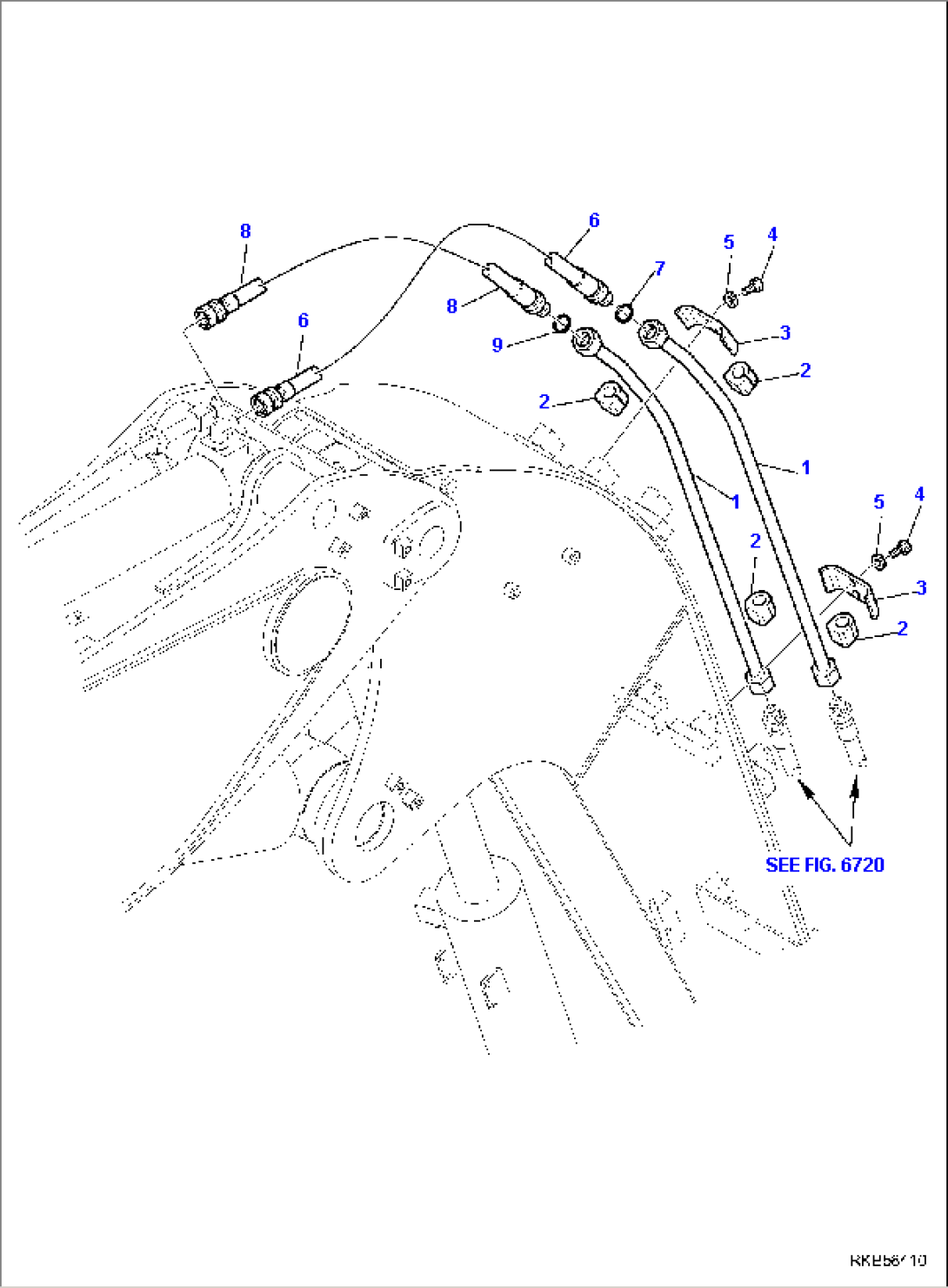 HYDRAULIC PIPING (ARM LINE) (WITH 2-PIECE BOOM) (2/2)