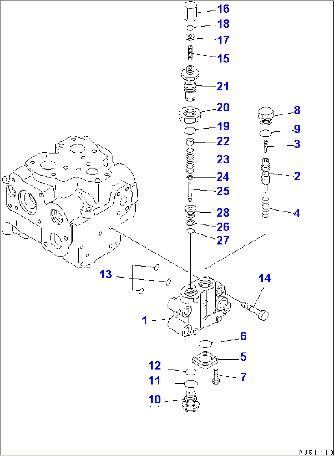 CONTROL VALVE (1-SPOOL) (2/2) (FOR BLADE)