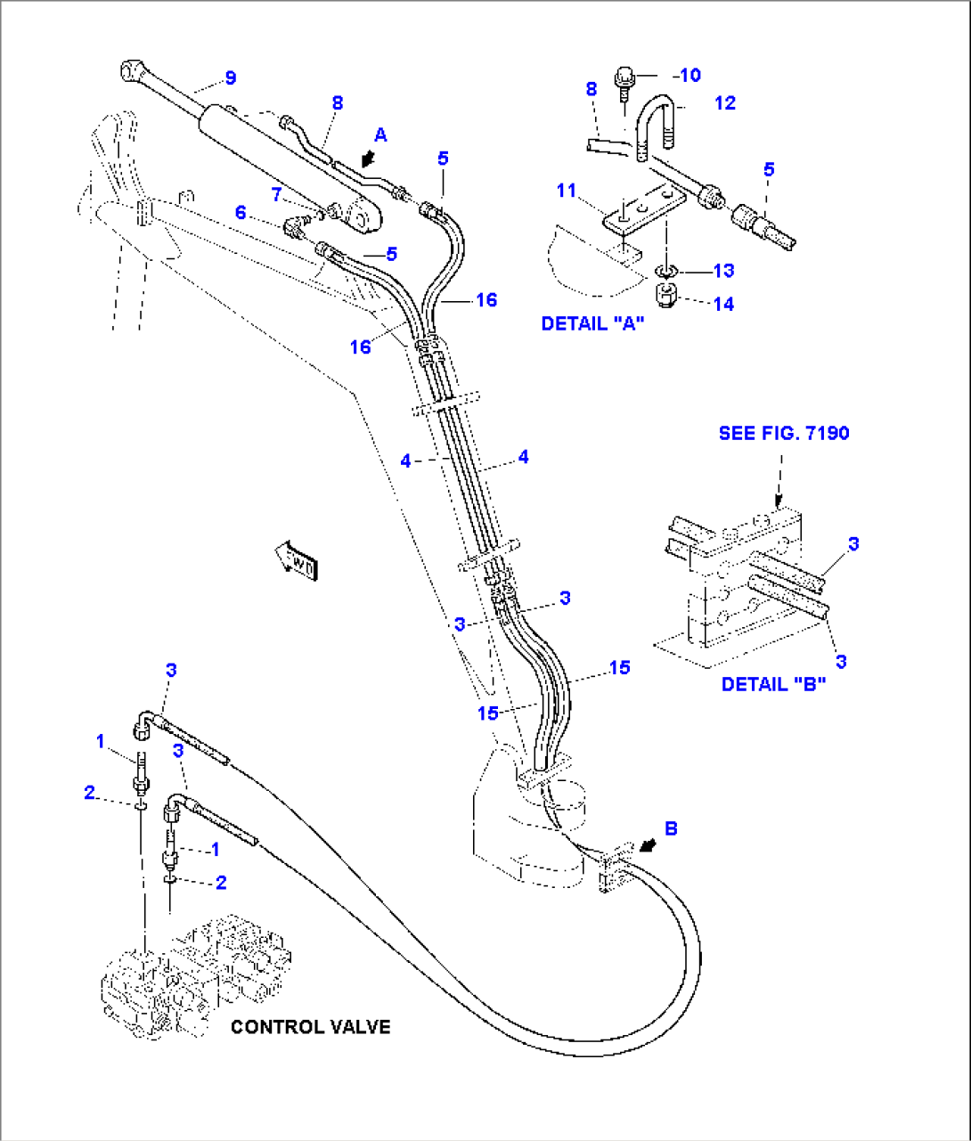 HYDRAULIC PIPING (ARM CYLINDER LINE) (TBG SPEC.)