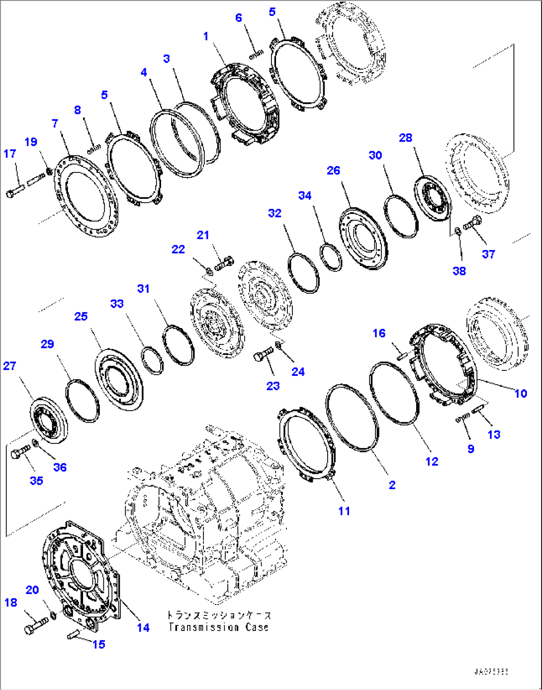 Torque Converter and Transmission, 1st, 2nd and Reverse Housing (#30001-)