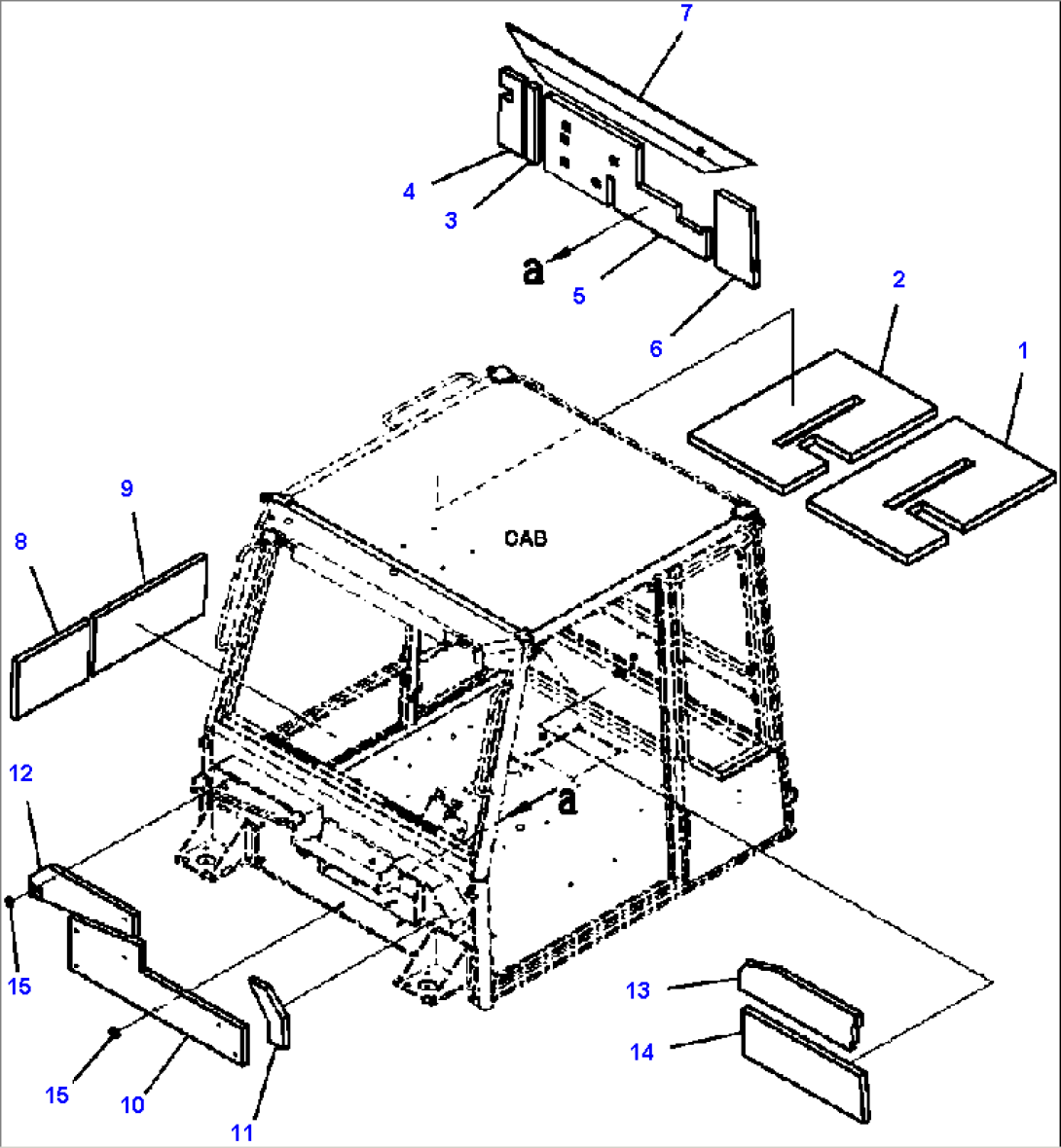 K0200-10B1 ROPS CAB SOUND SUPPRESION SHEETS