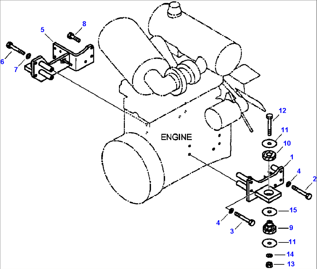 FIG. B0100-01A0 ENGINE MOUNTING PARTS