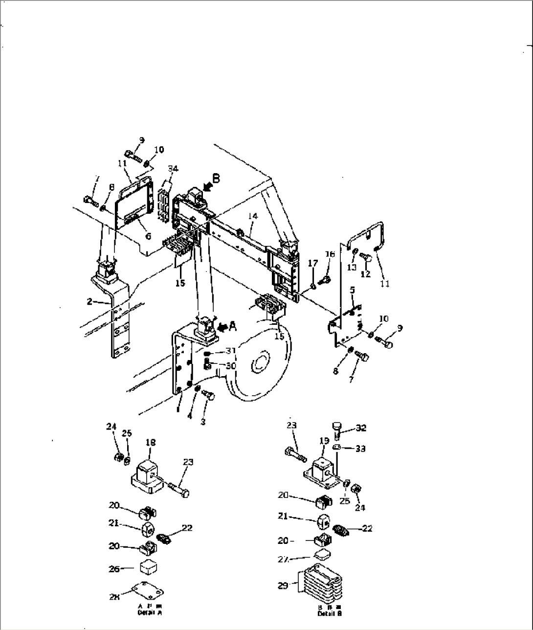 ROLL OVER PROTECTIVE STRUCTURE BRACKET