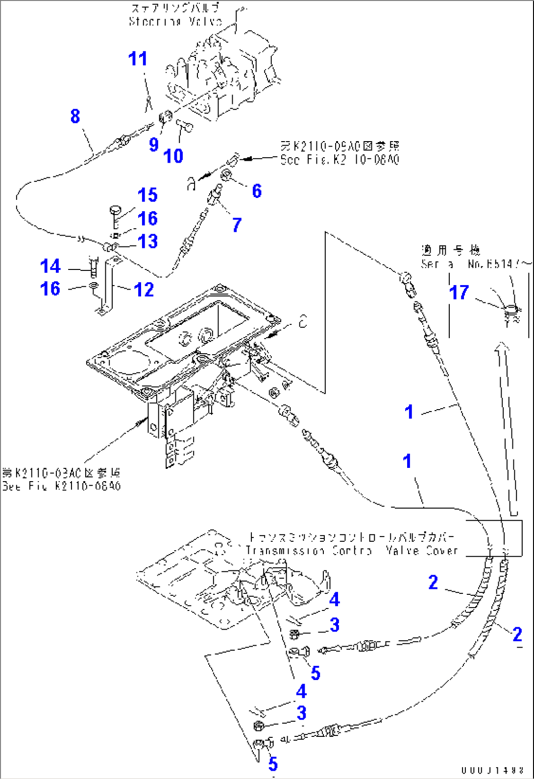 TRAVEL CONTROL (LEVER AND CABLE)(#65001-)