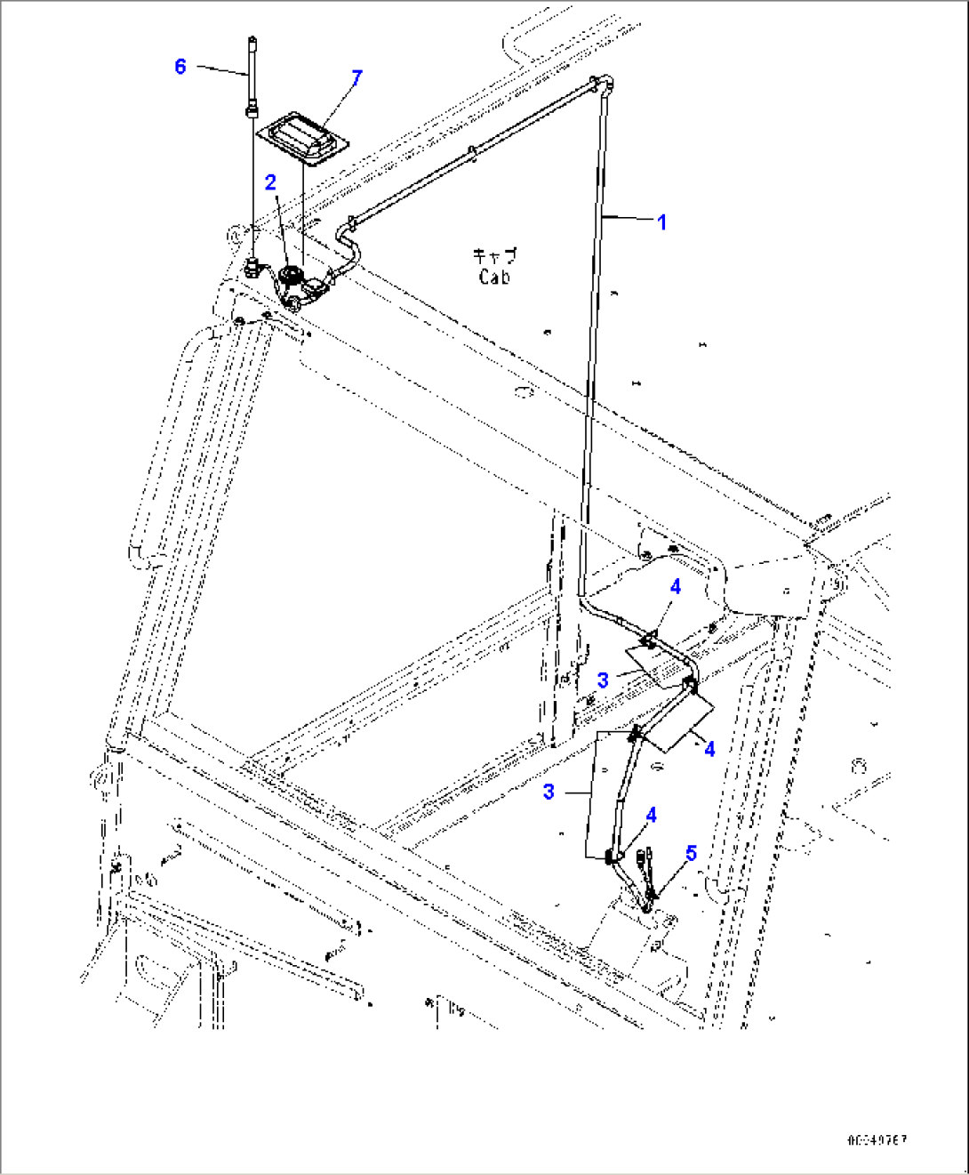 Cab, KOMTRAX Antenna (#7079-)