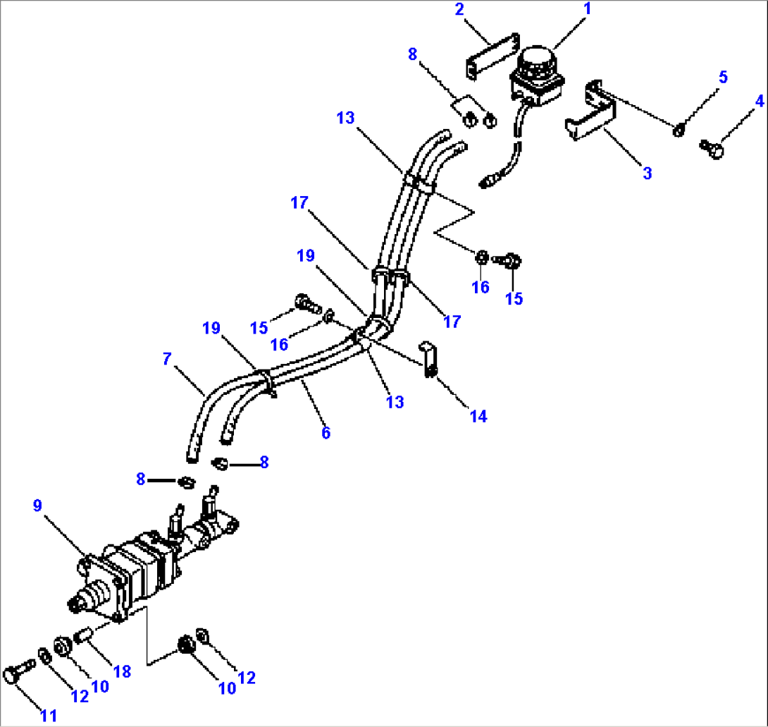 BRAKE OIL PIPING MASTER CYLINDER TO RESERVOIR