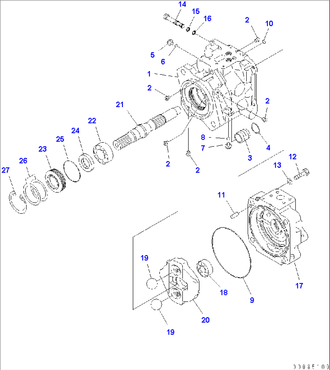 HYDRAULIC PUMP (STEERING) (1/4) (SN H60361-)