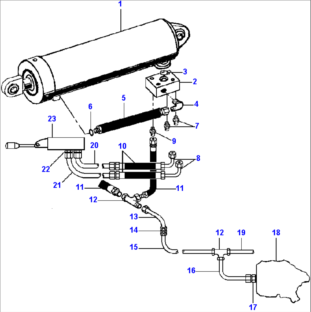 FIG. H0140-01A1 ACTUATOR LINES - FRONT OUTRIGGER