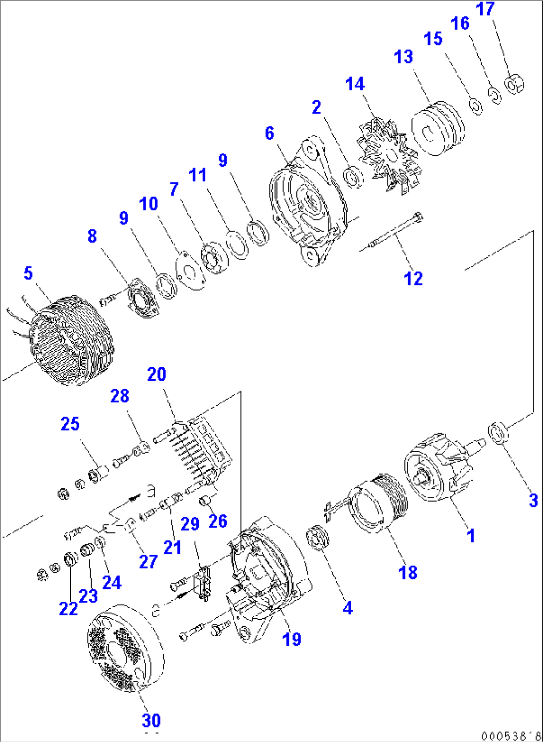 ALTERNATOR (50A)(CHINA TRIMMING SPEC.)(INNER PARTS)(#320580-)