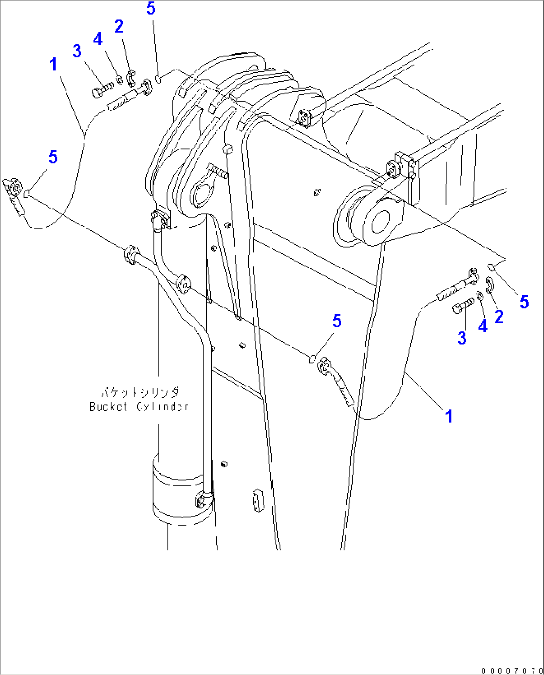 ARM (2.9M) (BUCKET CYLINDER PIPING) (FOR BACKHOE)