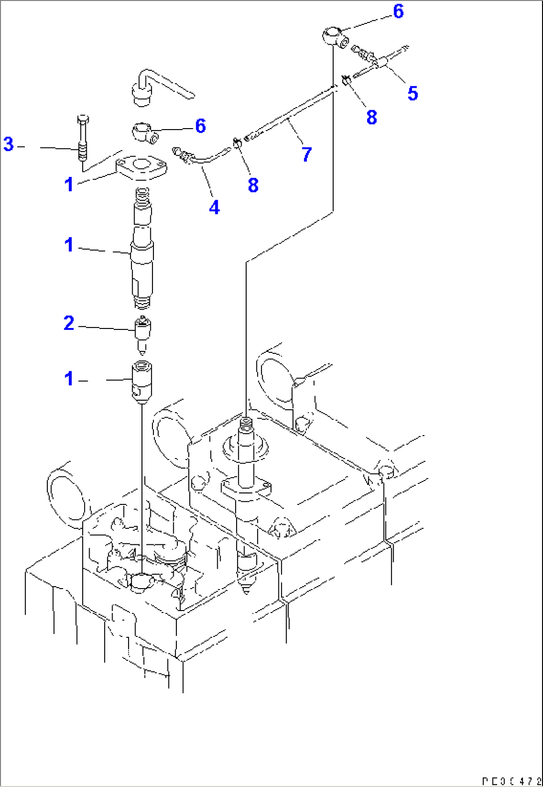 FUEL INJECTION NOZZLE AND SPILL PIPE (FOR WA600-1)(#16041-)