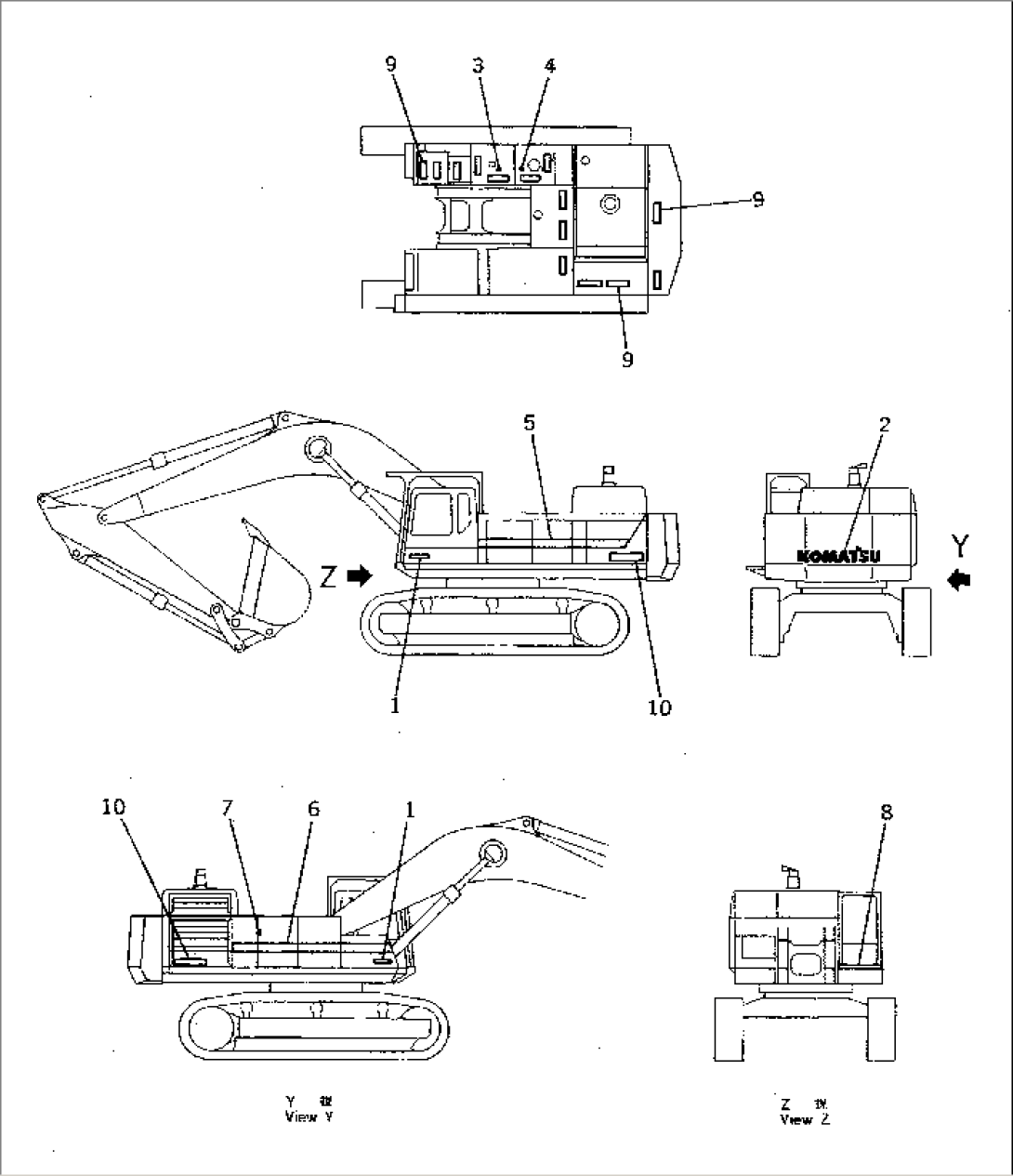 MARKS AND PLATES (KOMATSU AND SYMBOL MARK)(#20001-20178)
