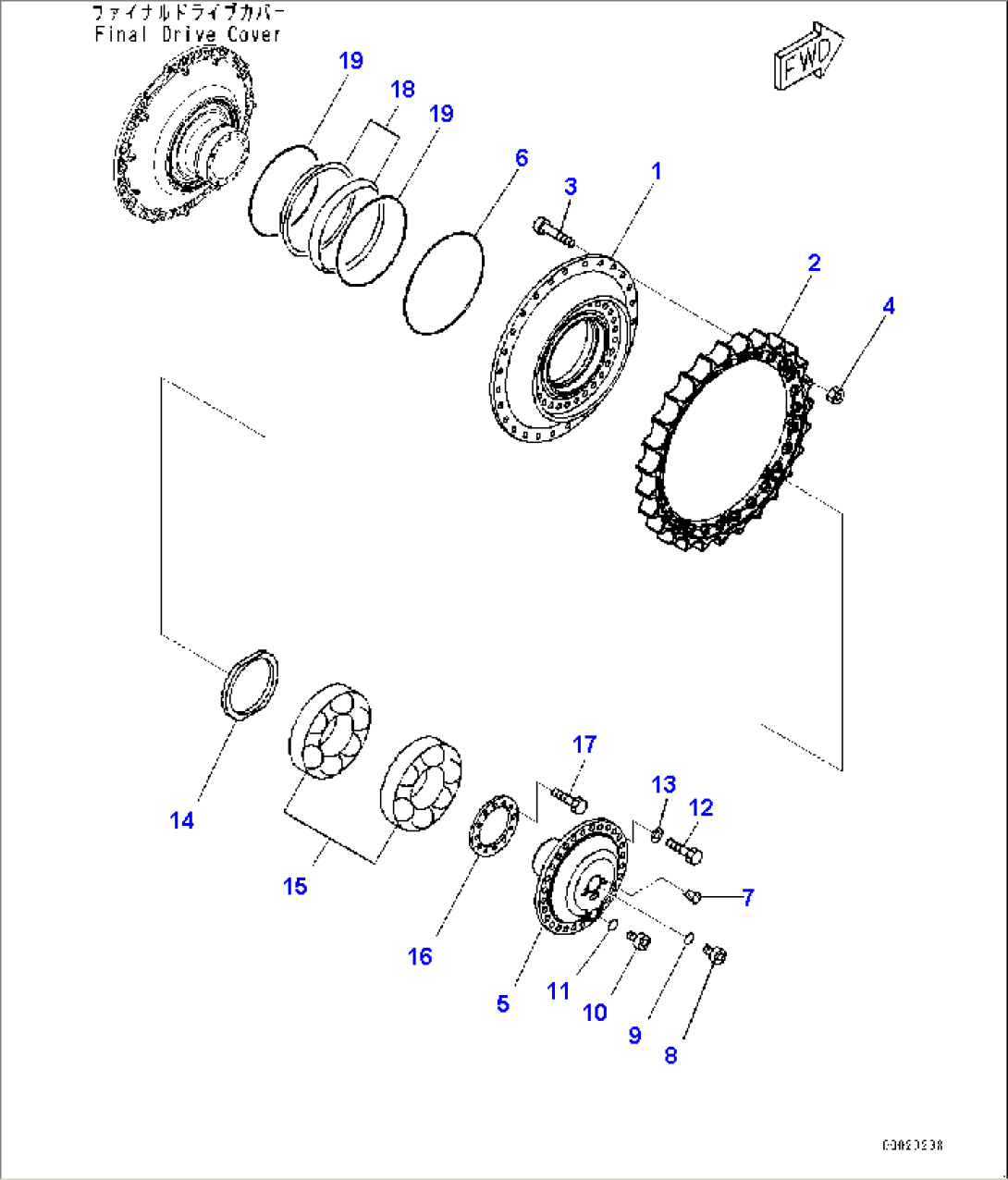 Final Drive, Sprocket Hub, R.H. (#22001-)
