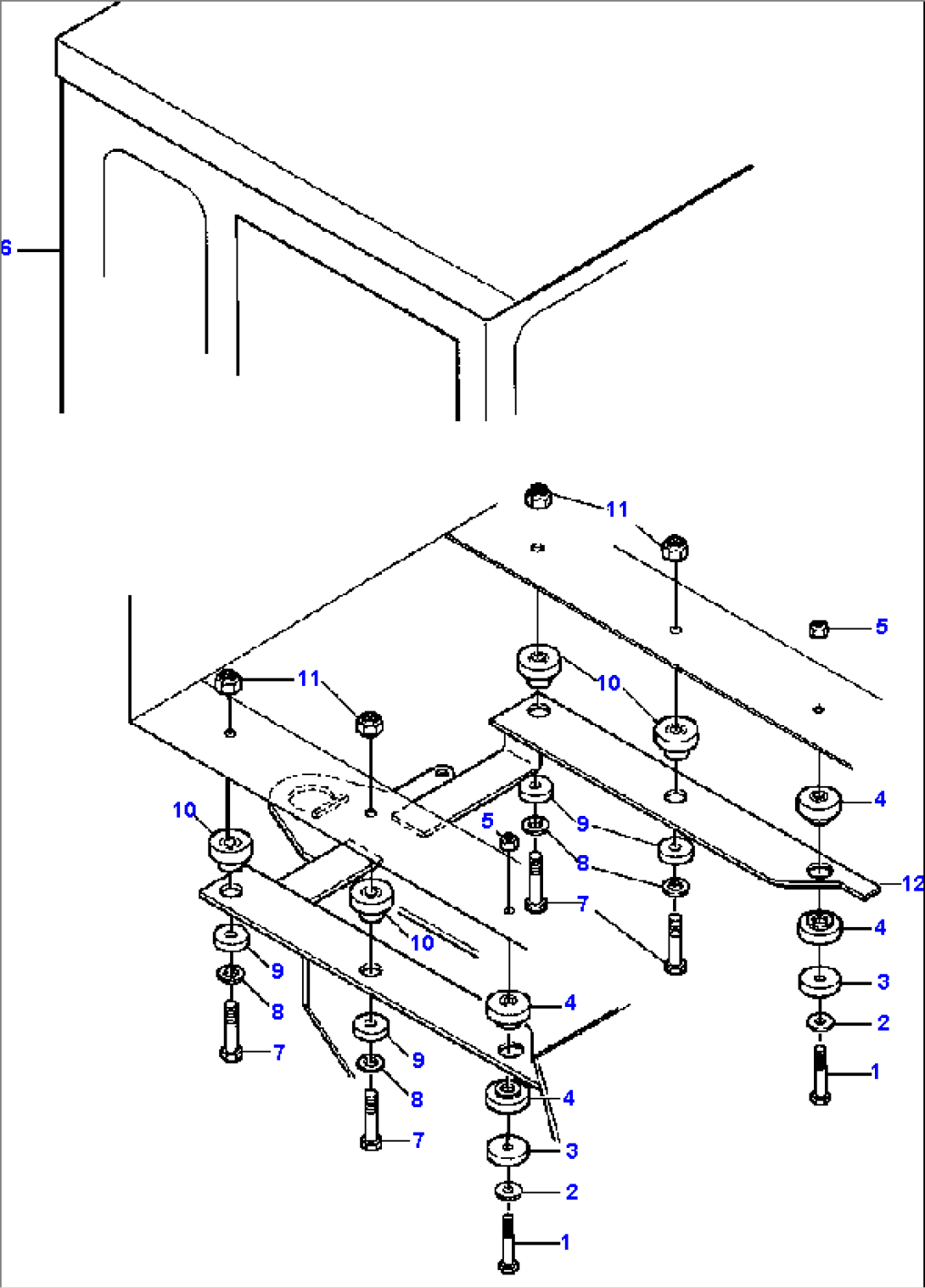 FIG. K5160-01A0 CAB INSTALLATION