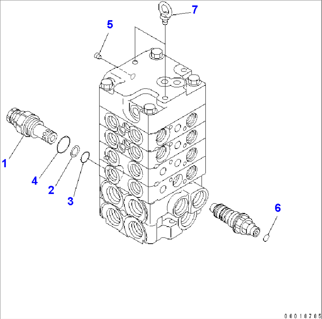 CONTROL VALVE (4-SPOOL) (6/6) (FOR RIPPER)